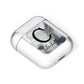 Personalised Black Swirl Marble Text AirPods Case Laid Flat