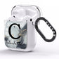 Personalised Black Swirl Marble Text AirPods Clear Case Side Image