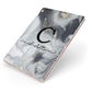 Personalised Black Swirl Marble Text Apple iPad Case on Rose Gold iPad Side View