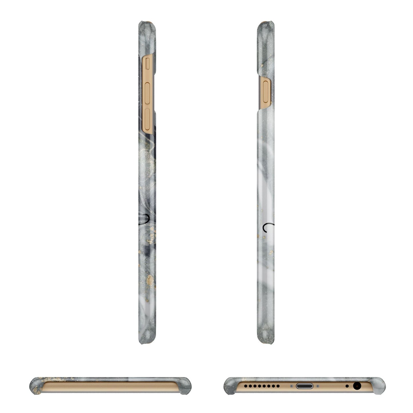 Personalised Black Swirl Marble Text Apple iPhone 6 Plus 3D Wrap Snap Case Angled Images