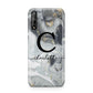 Personalised Black Swirl Marble Text Huawei Enjoy 10s Phone Case