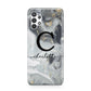 Personalised Black Swirl Marble Text Samsung A32 5G Case