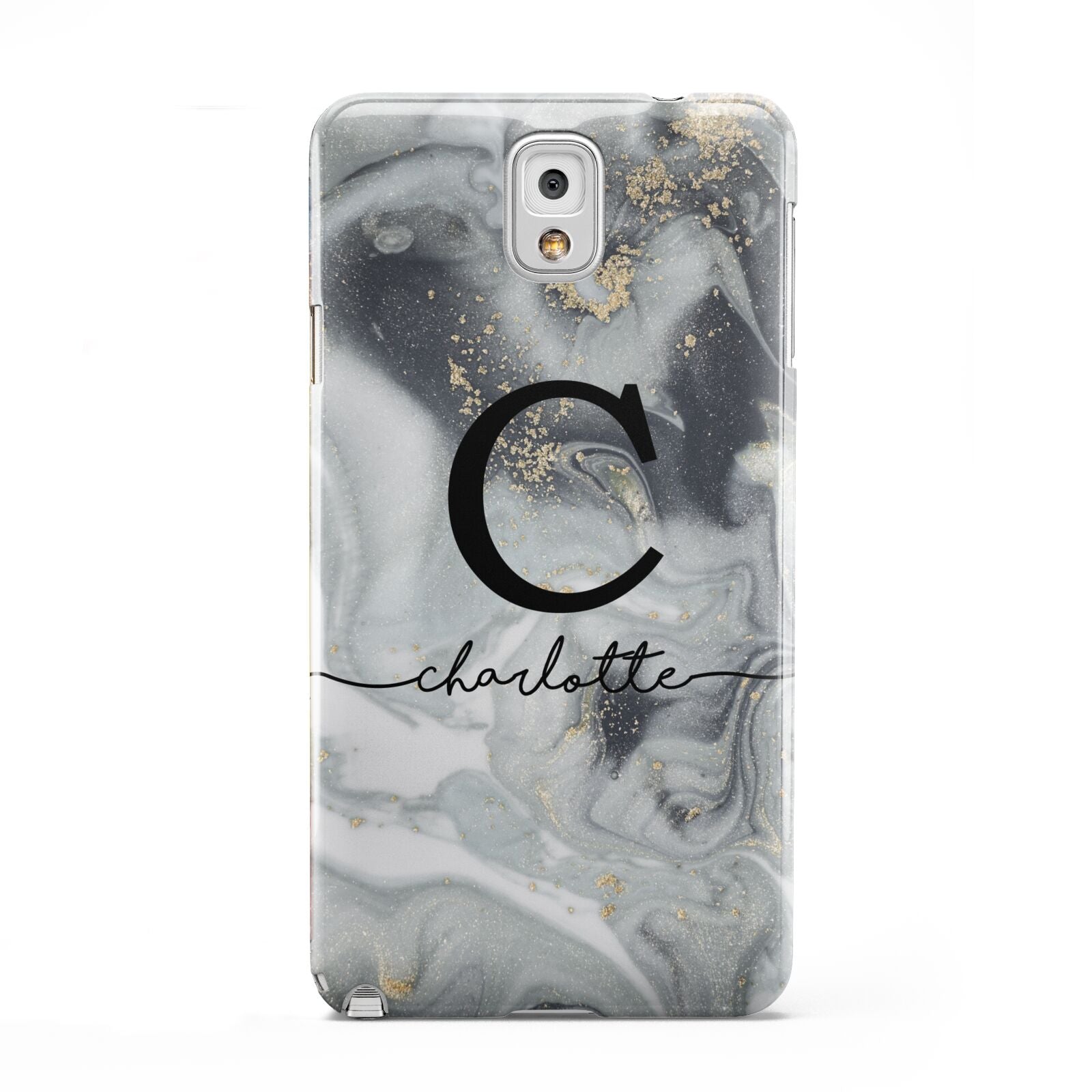 Personalised Black Swirl Marble Text Samsung Galaxy Note 3 Case