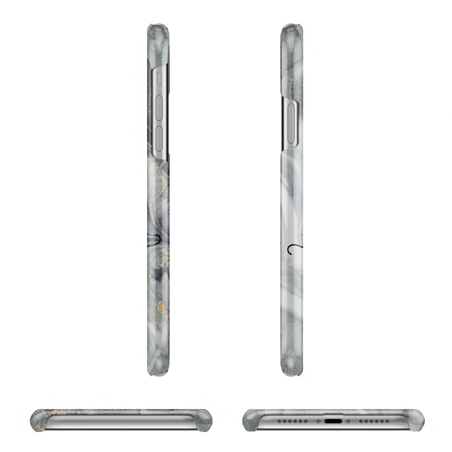 Personalised Black Swirl Marble Text iPhone 11 Pro 3D Snap Case Angle Images