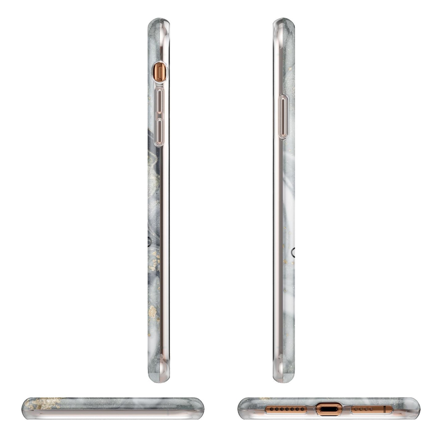 Personalised Black Swirl Marble Text iPhone 11 Pro Max 3D Tough Case Angle Images