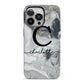 Personalised Black Swirl Marble Text iPhone 13 Pro Full Wrap 3D Tough Case