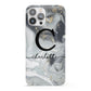 Personalised Black Swirl Marble Text iPhone 13 Pro Max Full Wrap 3D Snap Case