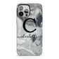 Personalised Black Swirl Marble Text iPhone 13 Pro Max Full Wrap 3D Tough Case