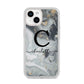Personalised Black Swirl Marble Text iPhone 14 Glitter Tough Case Starlight