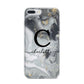 Personalised Black Swirl Marble Text iPhone 7 Plus Bumper Case on Silver iPhone