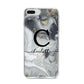 Personalised Black Swirl Marble Text iPhone 8 Plus Bumper Case on Silver iPhone