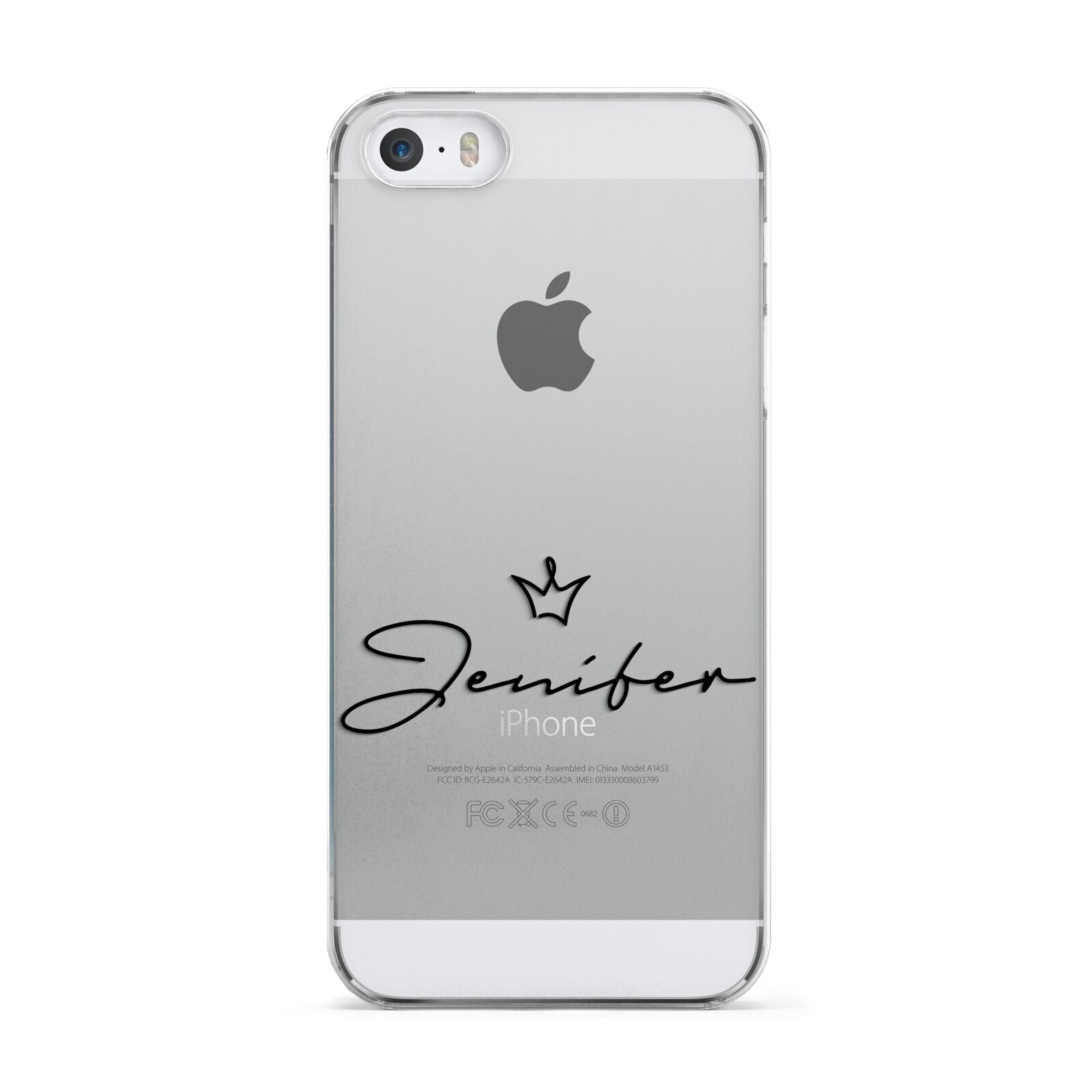 Personalised Black Text Transparent Apple iPhone 5 Case