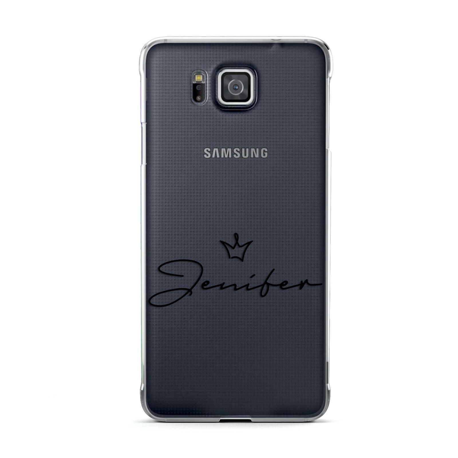 Personalised Black Text Transparent Samsung Galaxy Alpha Case