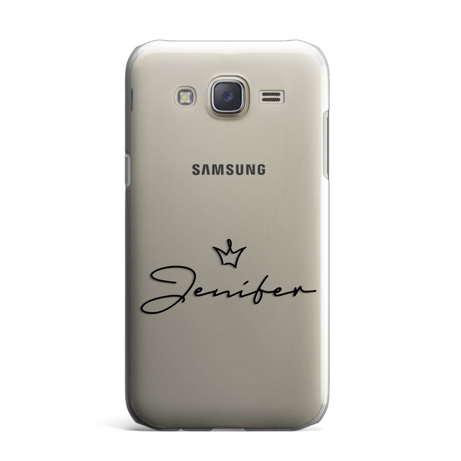 Personalised Black Text Transparent Samsung Galaxy J7 Case