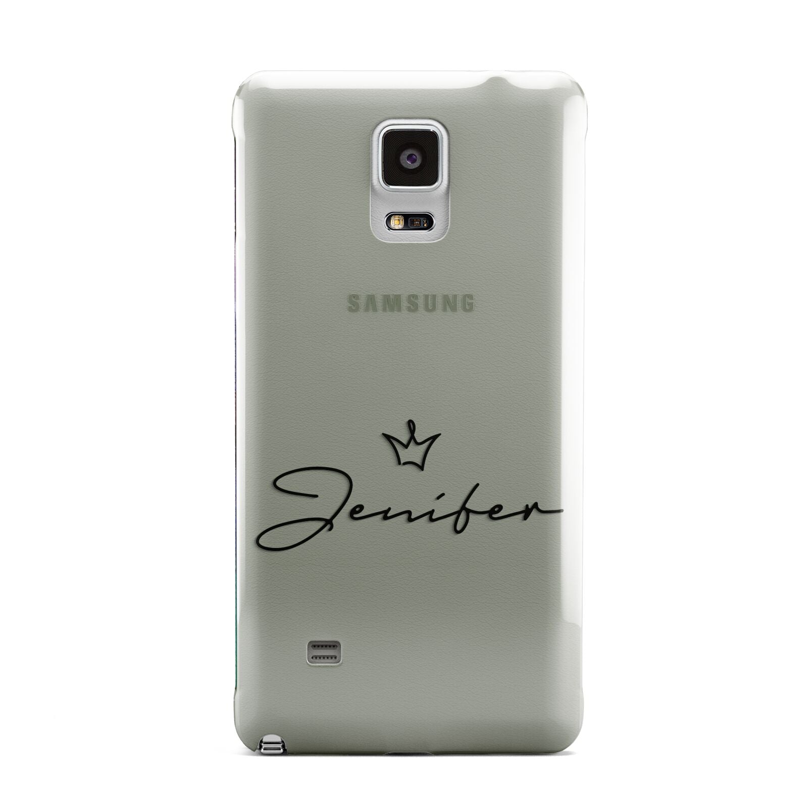 Personalised Black Text Transparent Samsung Galaxy Note 4 Case