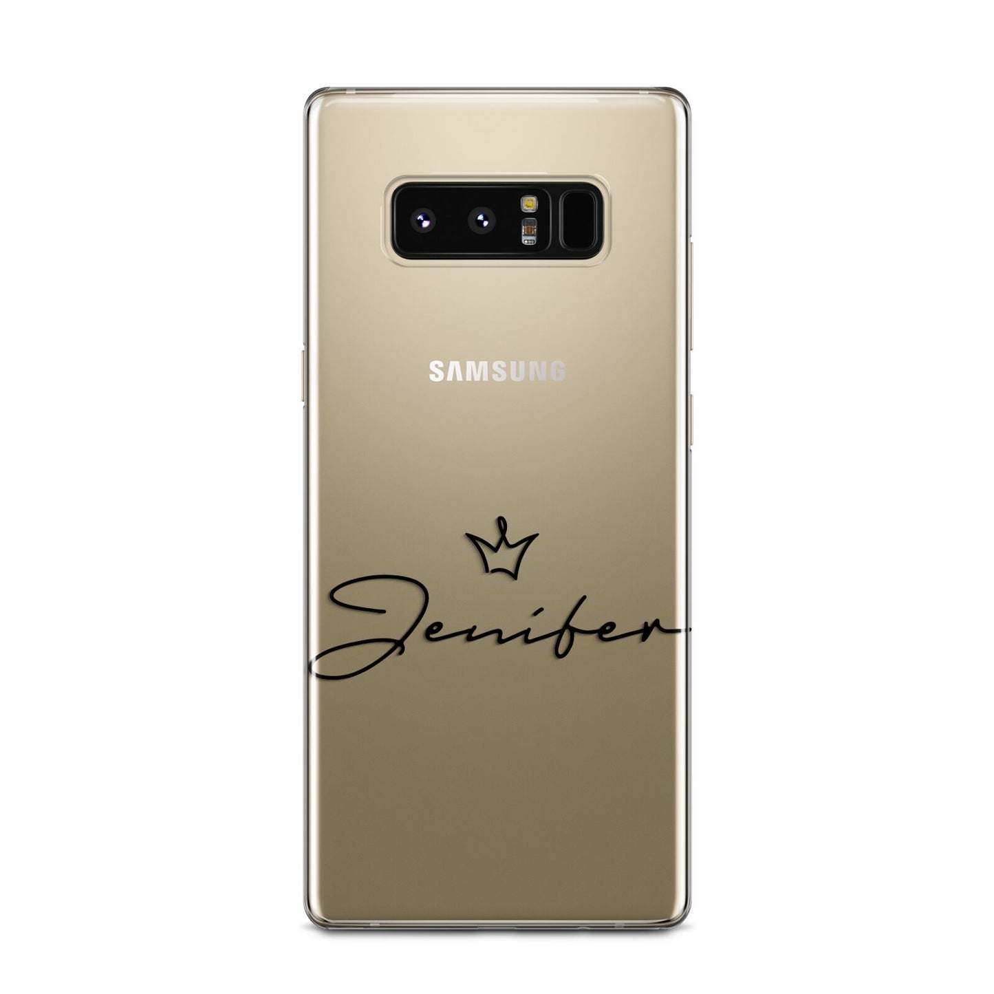 Personalised Black Text Transparent Samsung Galaxy Note 8 Case