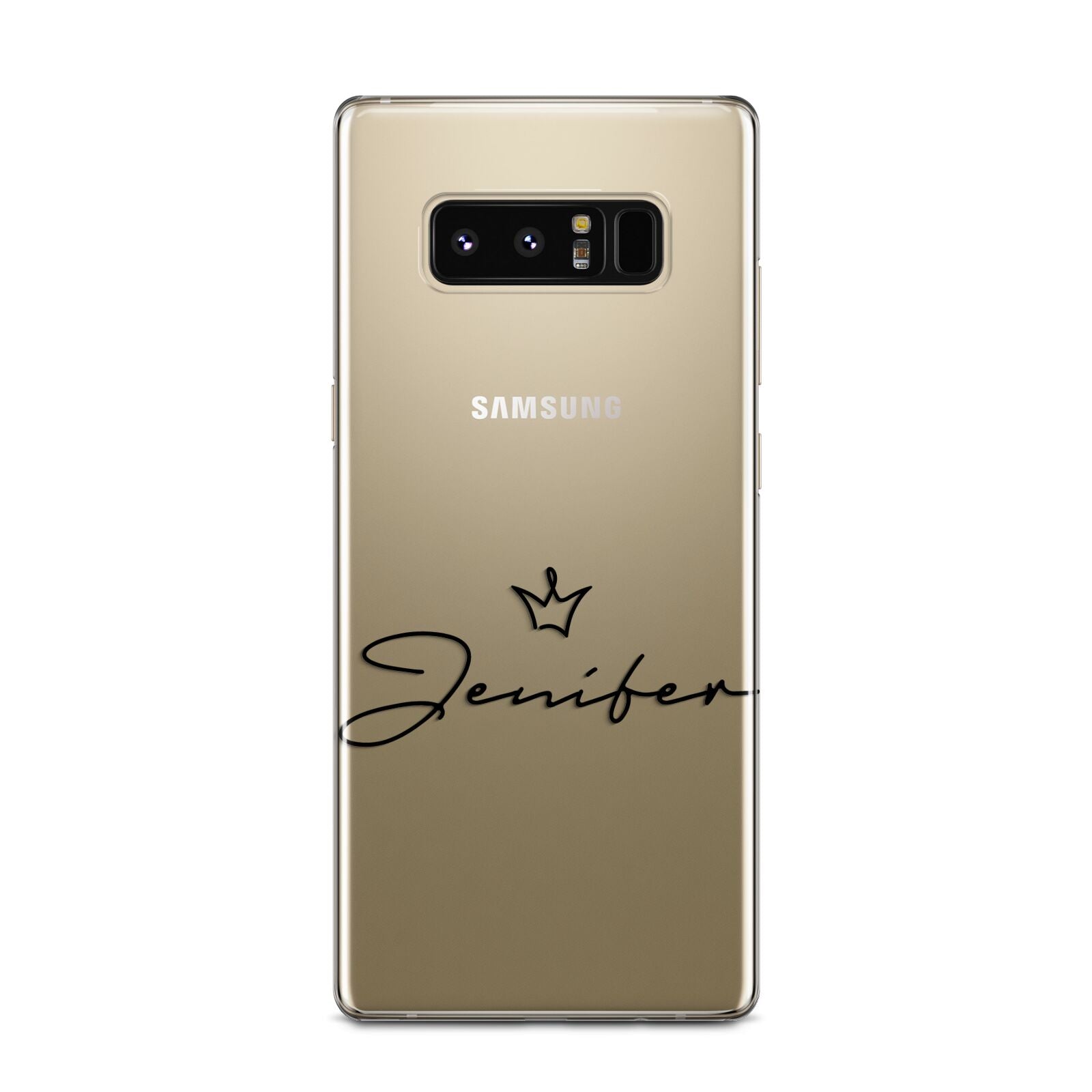 Personalised Black Text Transparent Samsung Galaxy Note 8 Case