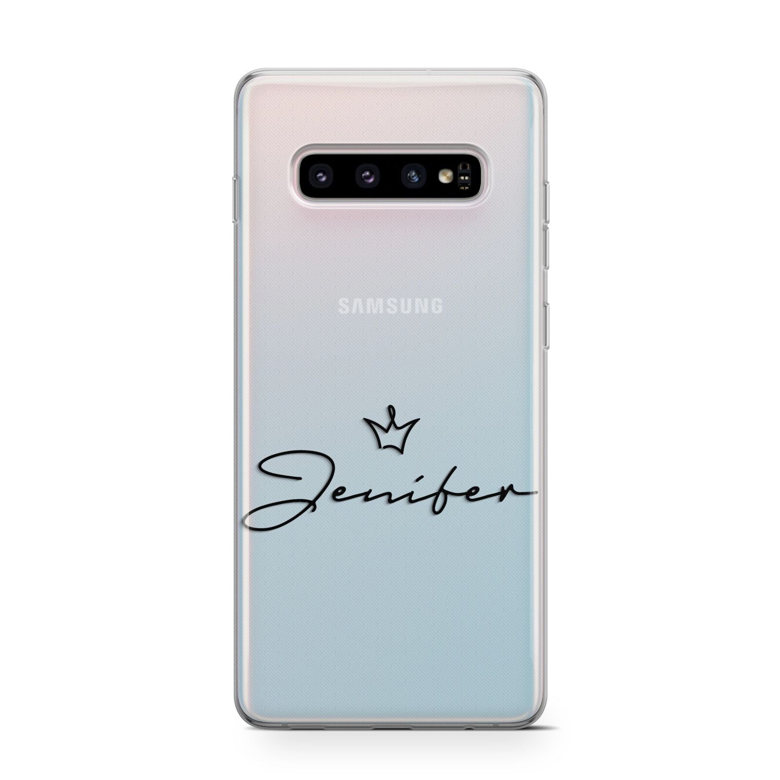 Personalised Black Text Transparent Samsung Galaxy S10 Case