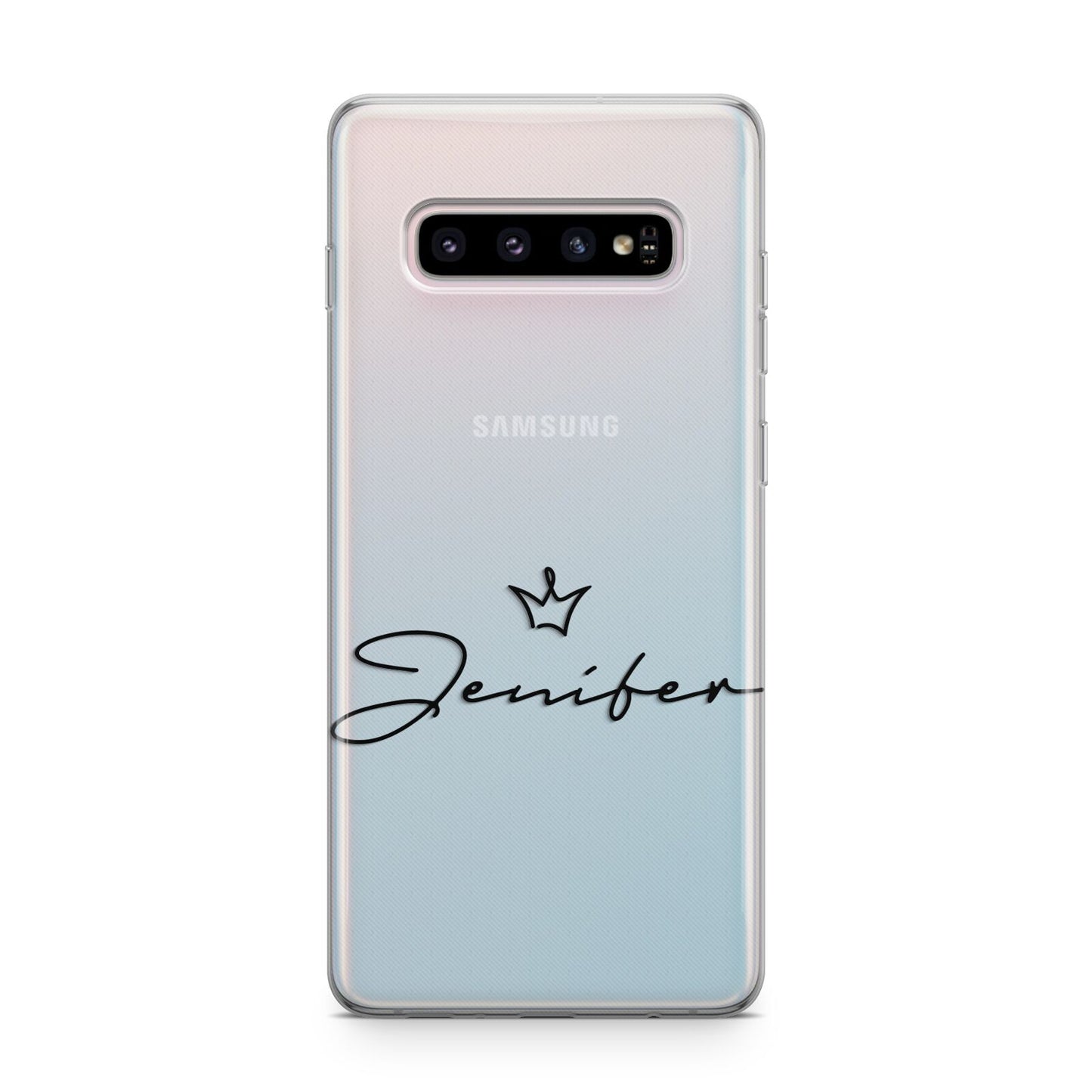Personalised Black Text Transparent Samsung Galaxy S10 Plus Case