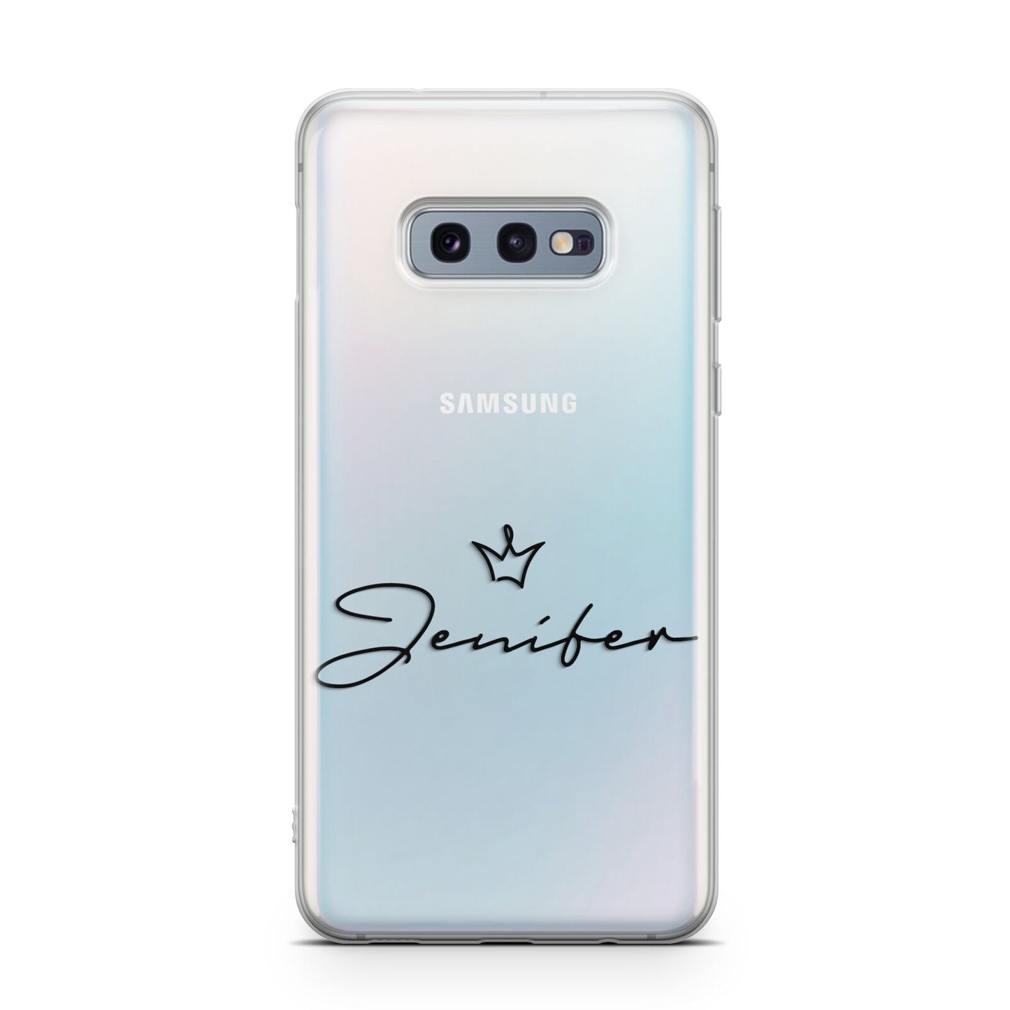 Personalised Black Text Transparent Samsung Galaxy S10E Case