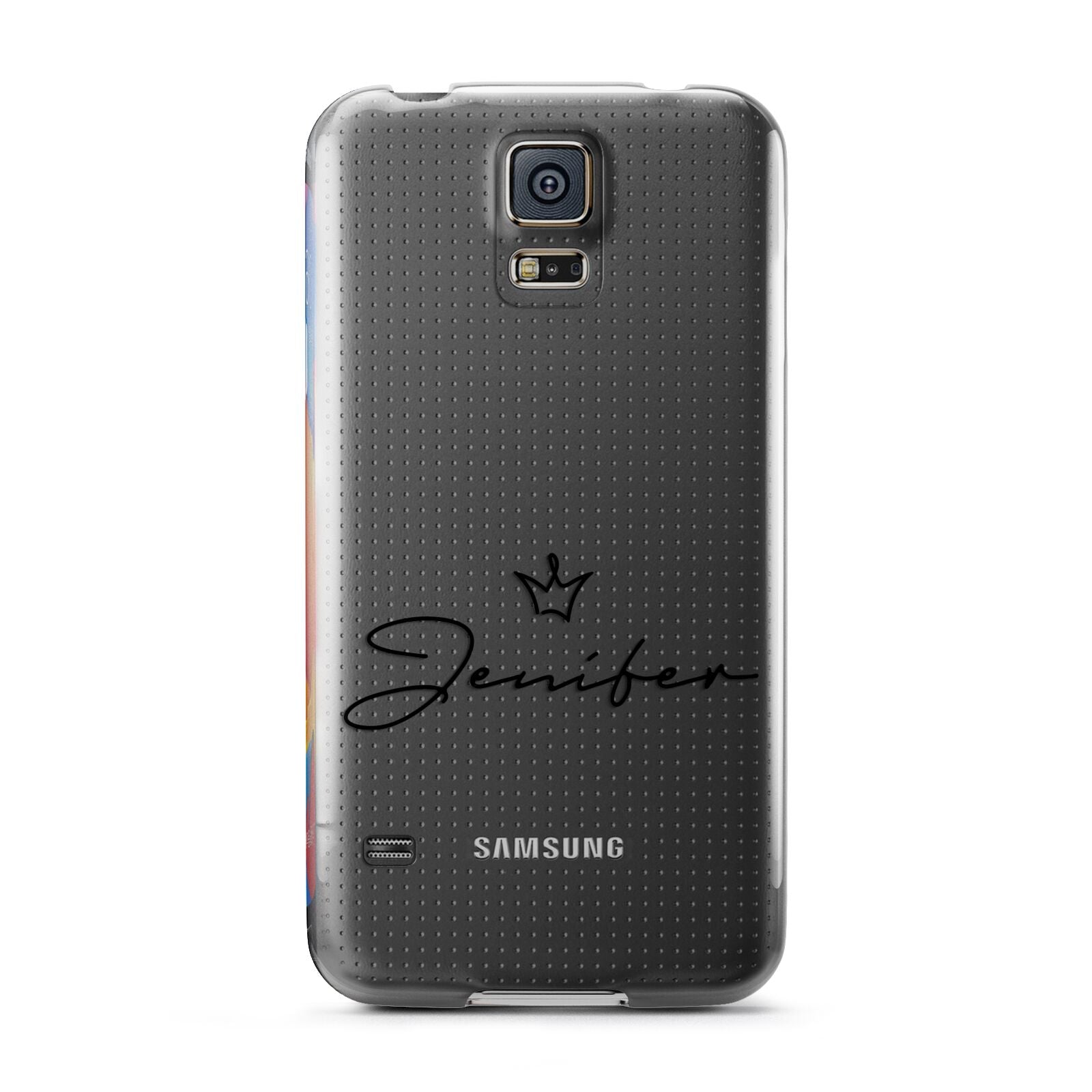 Personalised Black Text Transparent Samsung Galaxy S5 Case