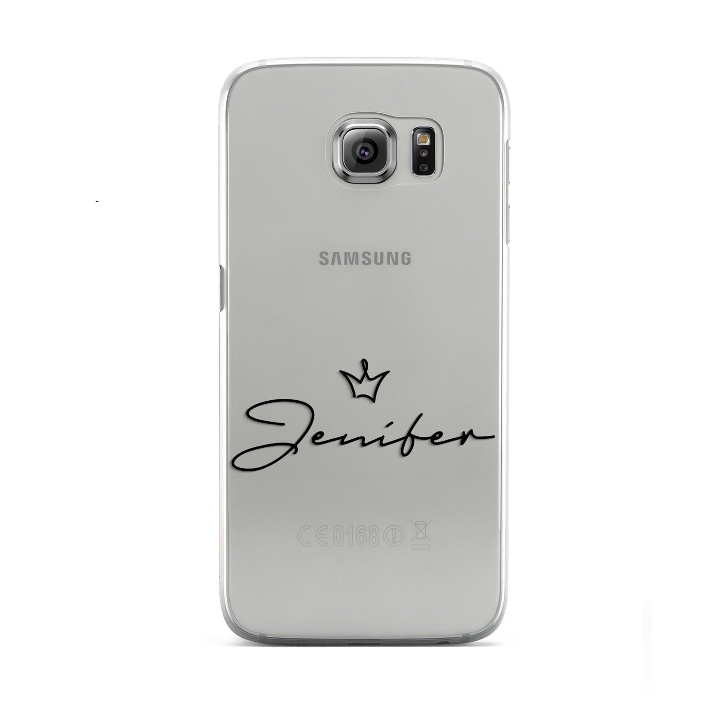 Personalised Black Text Transparent Samsung Galaxy S6 Case