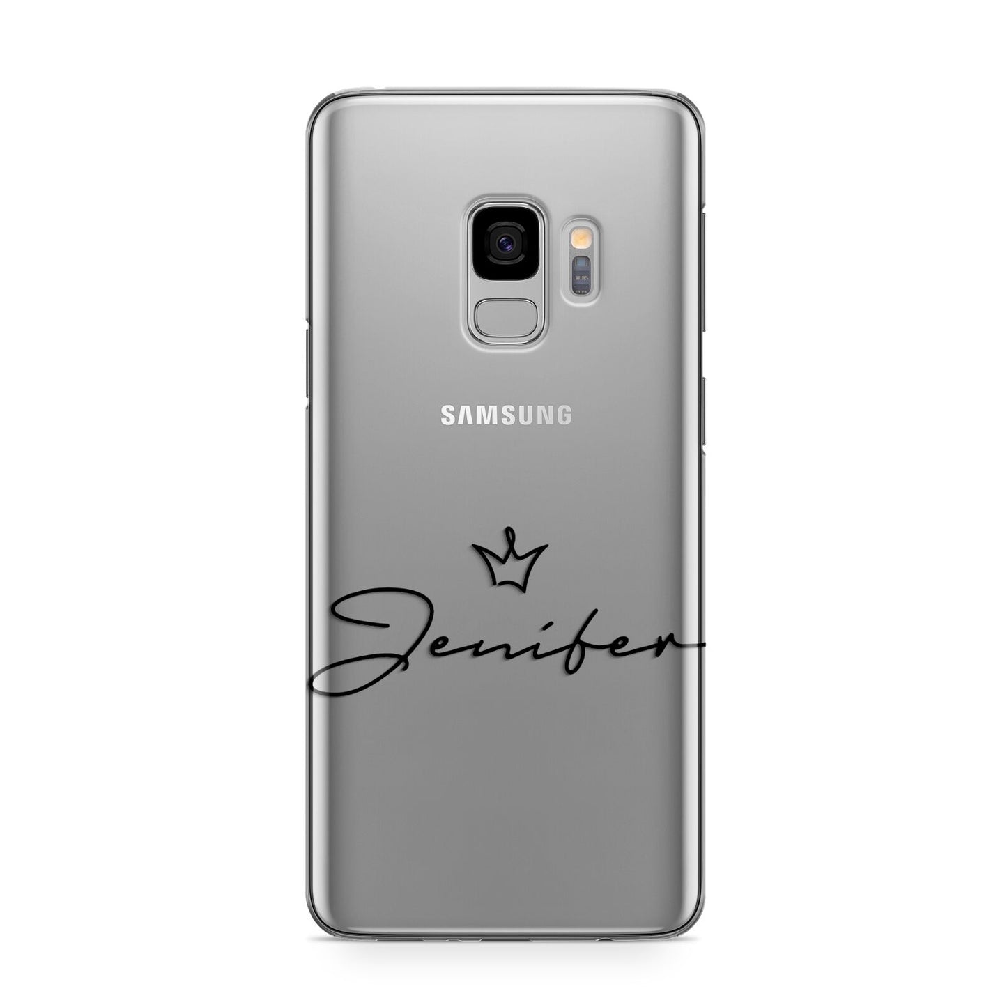 Personalised Black Text Transparent Samsung Galaxy S9 Case