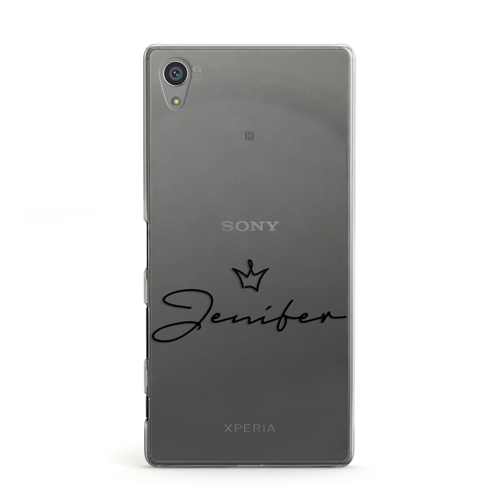 Personalised Black Text Transparent Sony Xperia Case