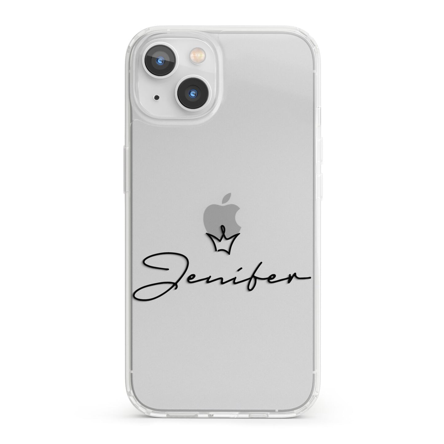 Personalised Black Text Transparent iPhone 13 Clear Bumper Case