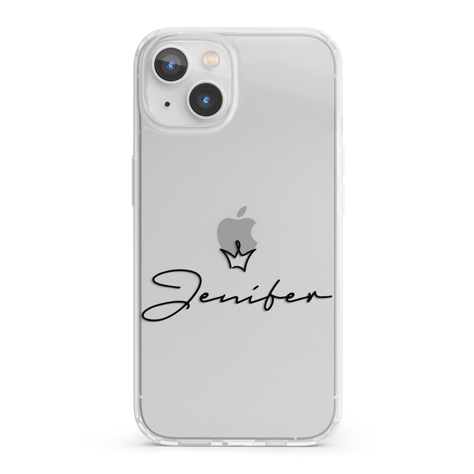Personalised Black Text Transparent iPhone 13 Clear Bumper Case