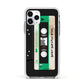 Personalised Black and Green Mixtape Apple iPhone 11 Pro in Silver with White Impact Case