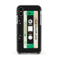 Personalised Black and Green Mixtape Apple iPhone Xs Impact Case Black Edge on Silver Phone