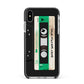 Personalised Black and Green Mixtape Apple iPhone Xs Max Impact Case Black Edge on Silver Phone