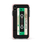 Personalised Black and Green Mixtape Apple iPhone Xs Max Impact Case Pink Edge on Black Phone