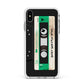 Personalised Black and Green Mixtape Apple iPhone Xs Max Impact Case White Edge on Silver Phone