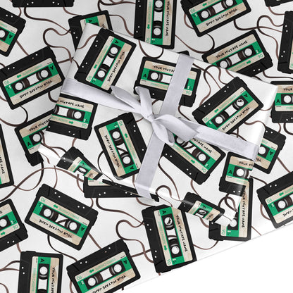 Personalised Black and Green Mixtape Custom Wrapping Paper
