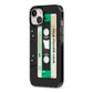 Personalised Black and Green Mixtape iPhone 13 Black Impact Case Side Angle on Silver phone