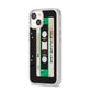 Personalised Black and Green Mixtape iPhone 14 Clear Tough Case Starlight Angled Image