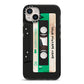 Personalised Black and Green Mixtape iPhone 14 Plus Black Impact Case on Silver phone
