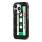 Personalised Black and Green Mixtape iPhone 14 Pro Black Impact Case Side Angle on Silver phone