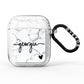 Personalised Black and White Marble with Handwriting Text AirPods Glitter Case