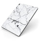 Personalised Black and White Marble with Handwriting Text Apple iPad Case on Grey iPad Side View