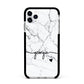 Personalised Black and White Marble with Handwriting Text Apple iPhone 11 Pro Max in Silver with Black Impact Case
