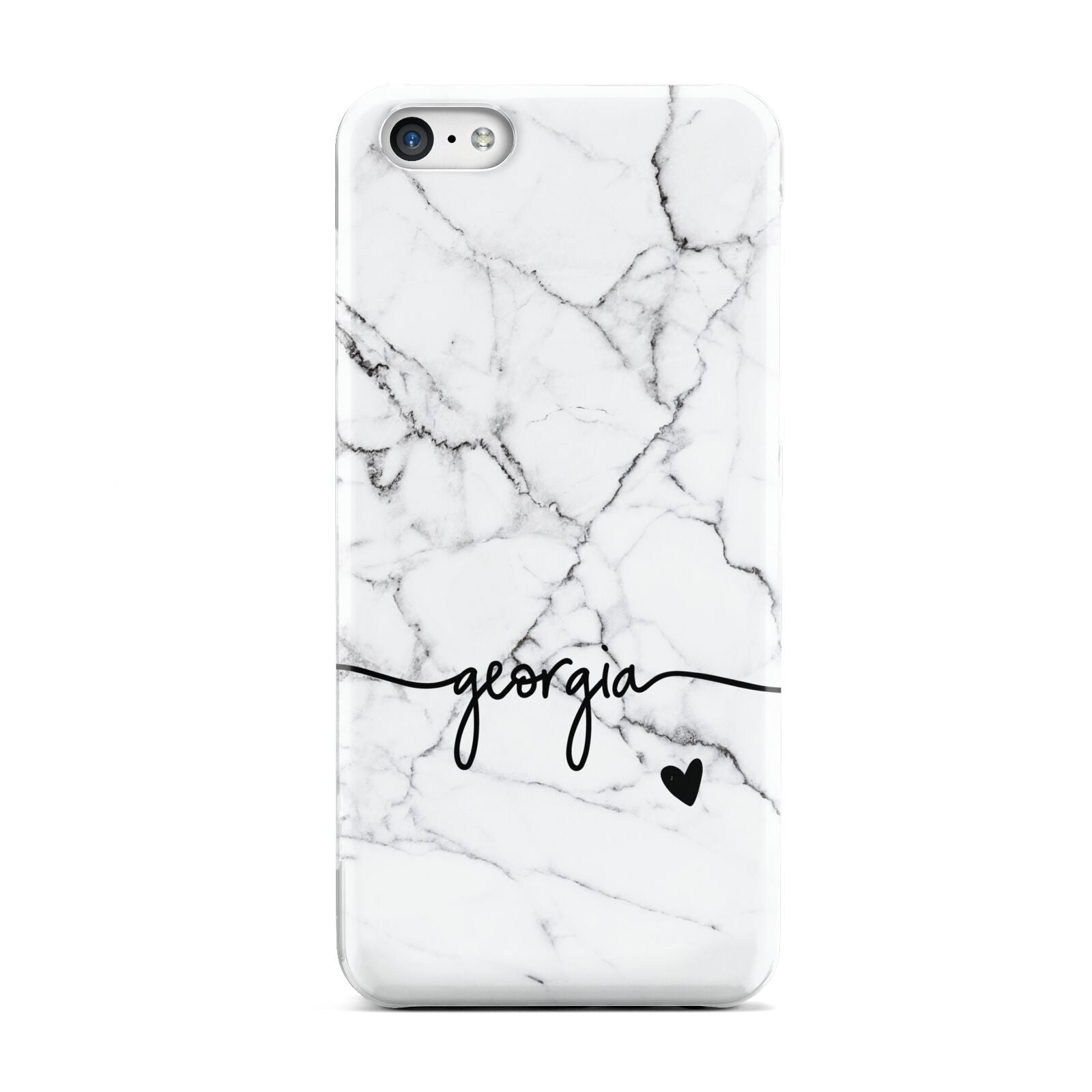 Personalised Black and White Marble with Handwriting Text Apple iPhone 5c Case
