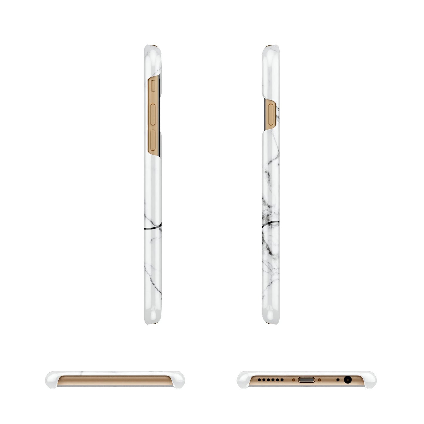 Personalised Black and White Marble with Handwriting Text Apple iPhone 6 3D Wrap Snap Case Angled Images