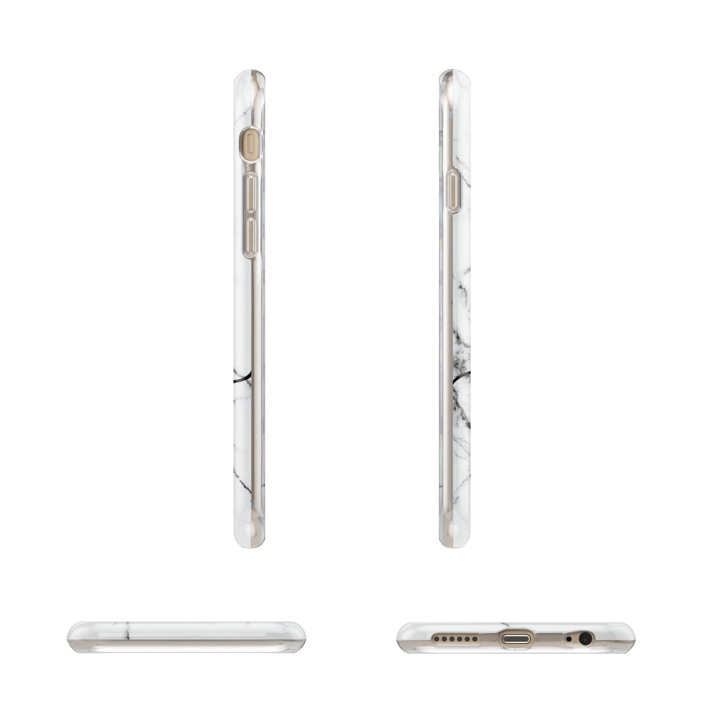 Personalised Black and White Marble with Handwriting Text Apple iPhone 6 3D Wrap Tough Case Alternative Image Angles