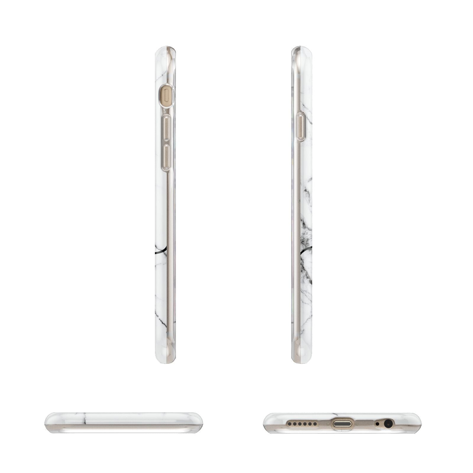 Personalised Black and White Marble with Handwriting Text Apple iPhone 6 3D Wrap Tough Case Alternative Image Angles