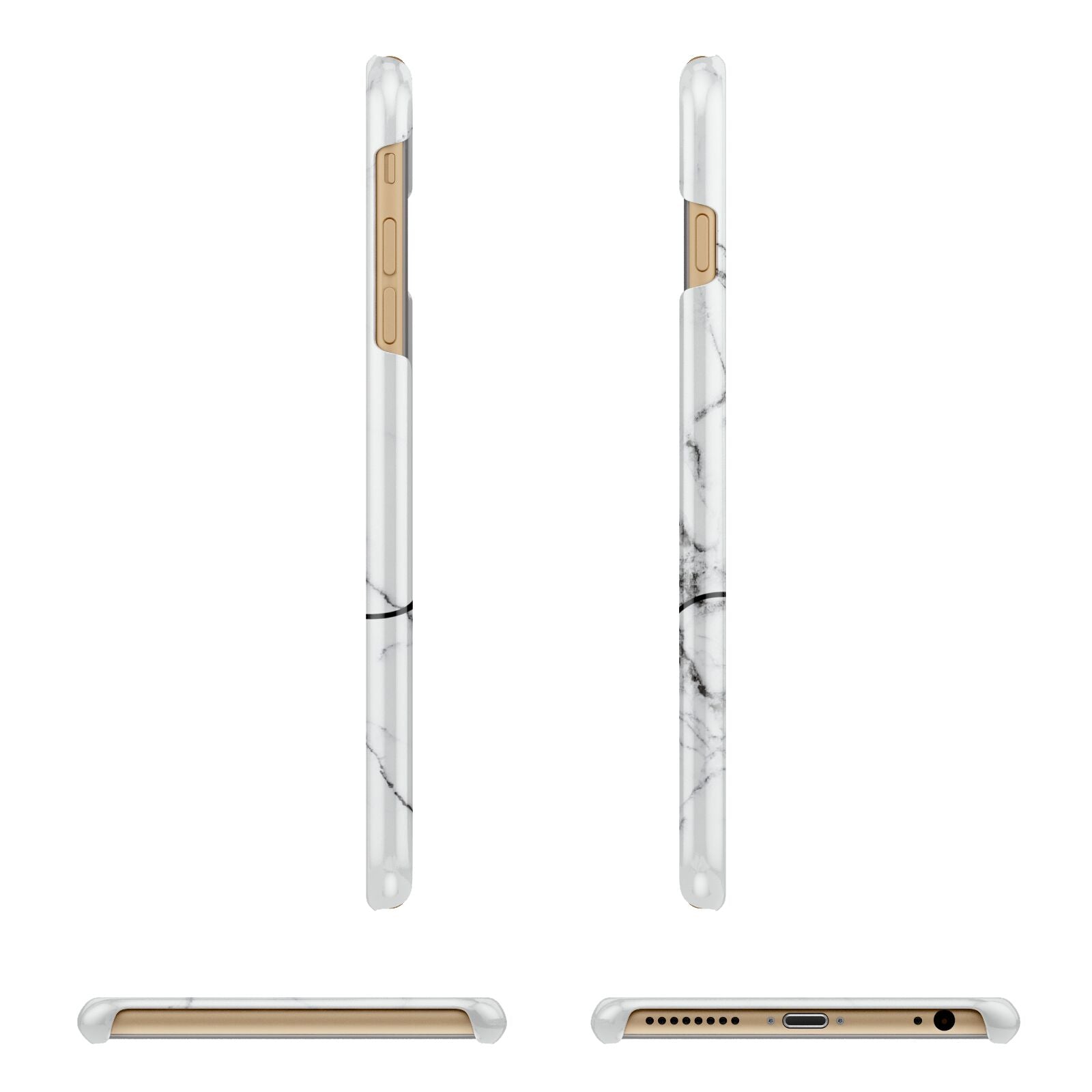 Personalised Black and White Marble with Handwriting Text Apple iPhone 6 Plus 3D Wrap Snap Case Angled Images