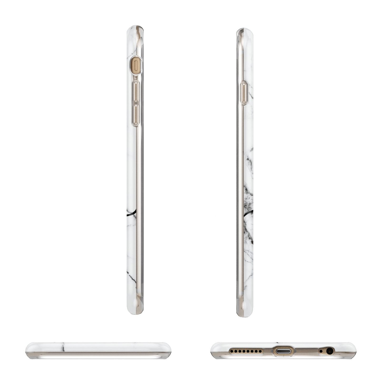 Personalised Black and White Marble with Handwriting Text Apple iPhone 6 Plus 3D Wrap Tough Case Alternative Image Angles