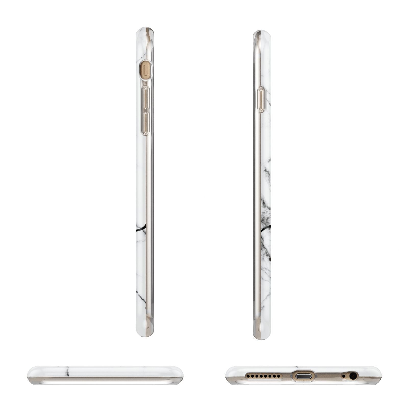 Personalised Black and White Marble with Handwriting Text Apple iPhone 6 Plus 3D Wrap Tough Case Alternative Image Angles